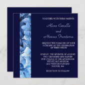 Blue Hydrangea Wedding Invitation Kaart (Voorkant / Achterkant)