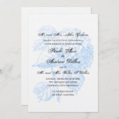 Blue Hydrangea Wedding Invitation Kaart (Voorkant / Achterkant)