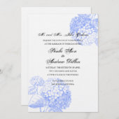 Blue Hydrangea Wedding Invitation Kaart (Voorkant / Achterkant)