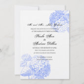 Blue Hydrangea Wedding Invitation Kaart (Voorkant)