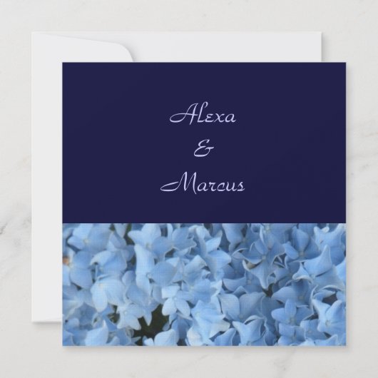 Blue Hydrangea Wedding Invitation - tweezijdig Kaart (Achterkant)