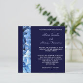 Blue Hydrangea Wedding Invitation - tweezijdig Kaart (Staand voorkant)