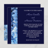 Blue Hydrangea Wedding Invitation - tweezijdig Kaart (Voorkant / Achterkant)