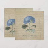  Blue Hydrangea Wedding Kaart (Voorkant / Achterkant)