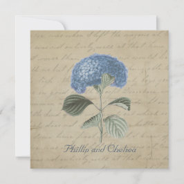 Blue Hydrangea Wedding Kaart