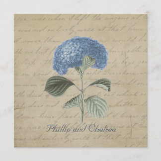Blue Hydrangea Wedding Kaart
