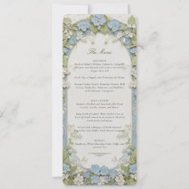 Blue Hydrangea Wedding Menu Kaart