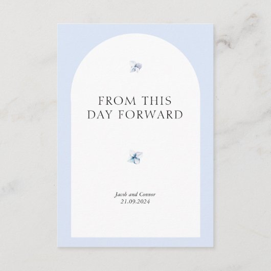 Blue Hydrangea Wedding Nodig Menu Keuze Kaart uit (Achterkant)