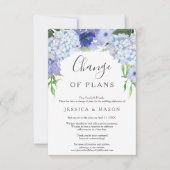 Blue Hydrangea Wedding Postponed Notice Kaart (Voorkant)