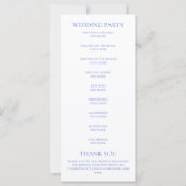 Blue Hydrangea Wedding Programme (Achterkant)