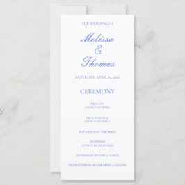 Blue Hydrangea Wedding Programme