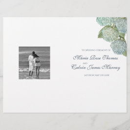Blue Hydrangea Wedding Programme
