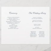 Blue Hydrangea Wedding Programme (Achterkant)