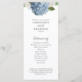Blue Hydrangea Wedding Programme Menu (Voorkant)