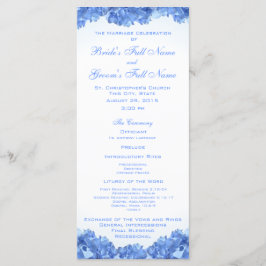 Blue Hydrangea Wedding Programme Programmakaart