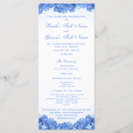 Blue Hydrangea Wedding Programme Programmakaart