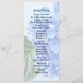 Blue Hydrangea Wedding Programme Programmakaart (Achterkant)