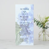 Blue Hydrangea Wedding Programme Programmakaart (Staand voorkant)