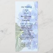 Blue Hydrangea Wedding Programme Programmakaart (Voorkant)