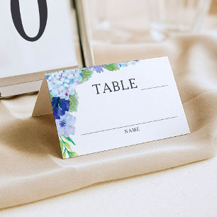 Blue Hydrangea Wedding Receptie Place Cards Plaatskaartje