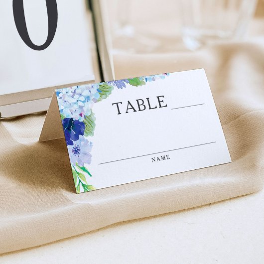Blue Hydrangea Wedding Receptie Place Cards Plaatskaartje