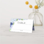 Blue Hydrangea Wedding Receptie Place Cards Plaatskaartje (Achterkant)