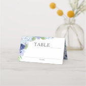 Blue Hydrangea Wedding Receptie Place Cards Plaatskaartje (Voorkant)