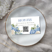 Blue Hydrangea Wedding Registry QR Code Website Informatiekaartje