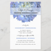 Blue Hydrangea Wedding Rehearsal Dinner Invite Flyer (Voorkant)