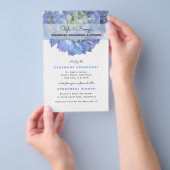 Blue Hydrangea Wedding Rehearsal Dinner Invite Flyer (Hand)