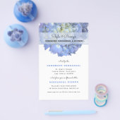 Blue Hydrangea Wedding Rehearsal Dinner Invite Flyer (Enkel)