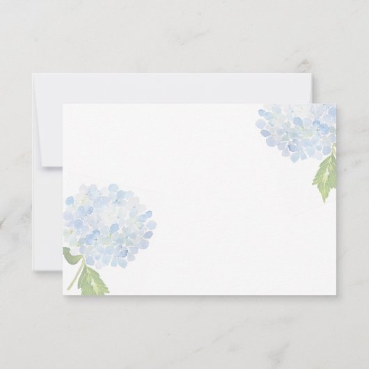 Blue Hydrangea Wedding Response Card RSVP Kaartje (Achterkant)