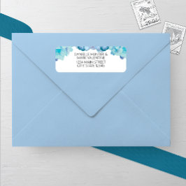 Blue Hydrangea Wedding Retour Adres Label