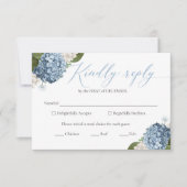 Blue Hydrangea Wedding RSVP-kaarten RSVP Kaartje (Voorkant)
