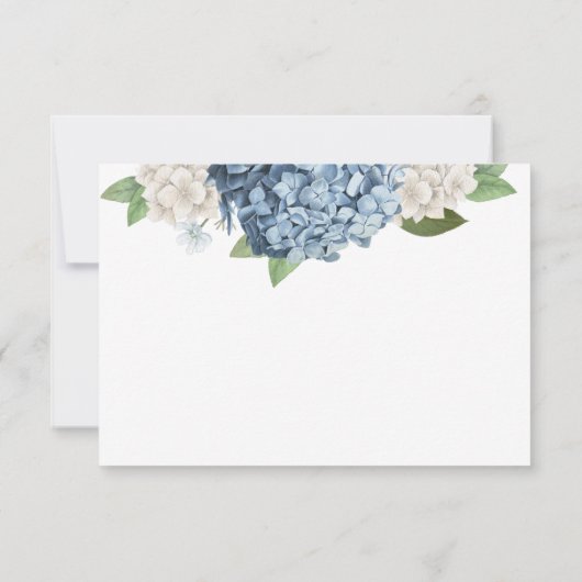 Blue Hydrangea Wedding RSVP-kaarten RSVP Kaartje (Achterkant)