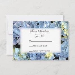 Blue Hydrangea Wedding RSVP Response Kaart