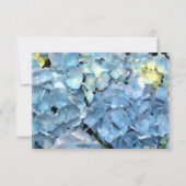 Blue Hydrangea Wedding RSVP Response Kaart (Achterkant)