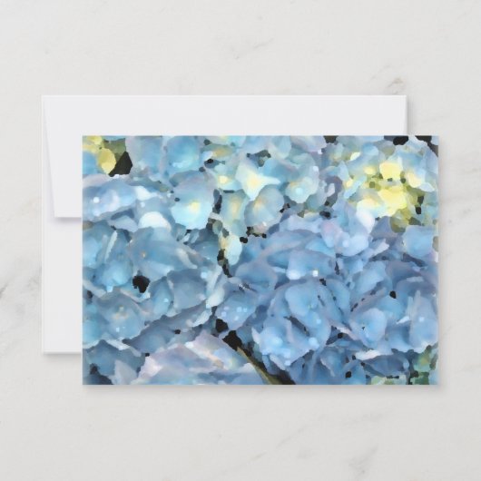 Blue Hydrangea Wedding RSVP Response Kaart (Achterkant)