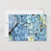 Blue Hydrangea Wedding RSVP Response Kaart (Achterkant)