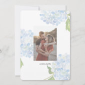 Blue Hydrangea Wedding Save The Date (Achterkant)