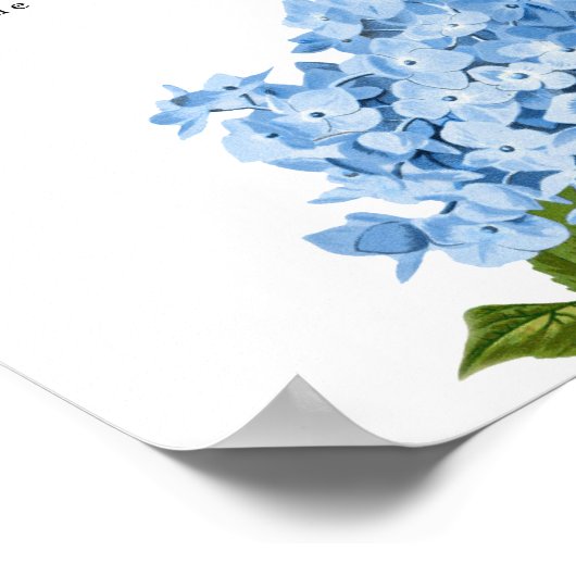 Blue Hydrangea Wedding Seating Chart Poster (Hoek)