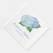 Blue Hydrangea Wedding Servetten (Hoek)