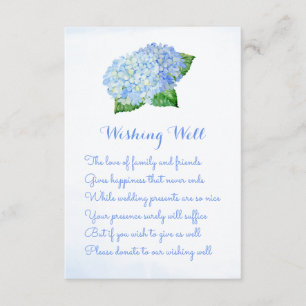 Blue Hydrangea Wedding Wishing Well Kaarten