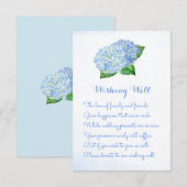 Blue Hydrangea Wedding Wishing Well Kaarten (Voorkant / Achterkant)