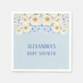 Blue Hydrangea White Floral Garden Baby shower Servet (Voorkant)