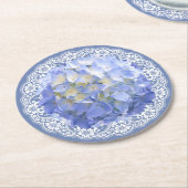 Blue Hydrangea White Lace Party Weddenschappen Rec Ronde Kartonnen Onderzetter (Gebogen)