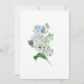 Blue Hydrangea White Rose Floral Brunch Bubble Kaart (Achterkant)