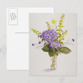 Blue Hydrangea with Yellow Loosestrife Briefkaart (Voorkant / Achterkant)