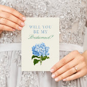 Blue Hydrangea zal je mijn Bridesmaid zijn Kaart