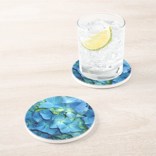 Blue Hydrangea Zandsteen Onderzetter (Zijkant)